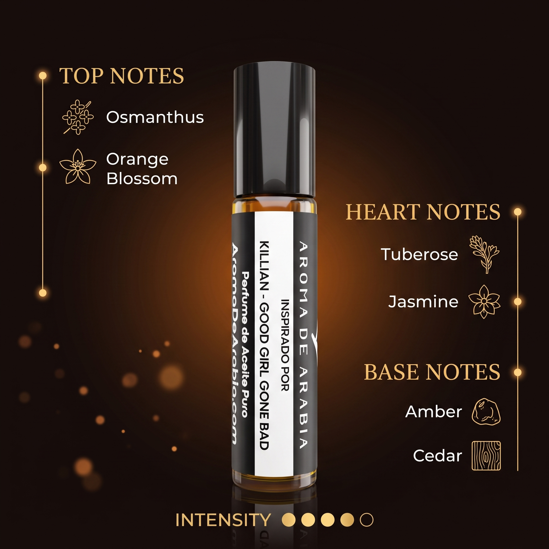 Good Girl Gone Bad fragrance notes: osmanthus, orange blossom, tuberose, jasmine, amber, cedar
